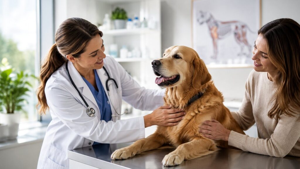 consultation vétérinaire avec un chien en France