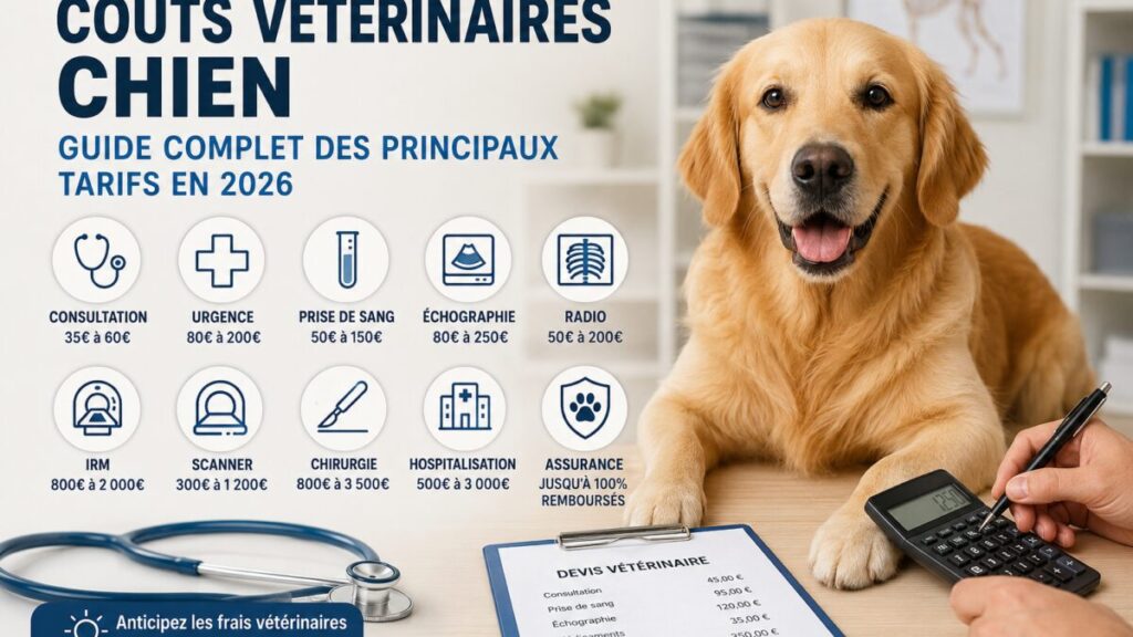 Coûts vétérinaires chien : guide complet des principaux tarifs en 2026