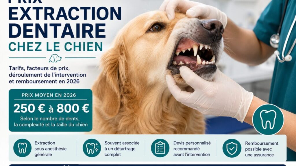 Prix d’une extraction dentaire chez le chien : combien coûte l’intervention en 2026 ?