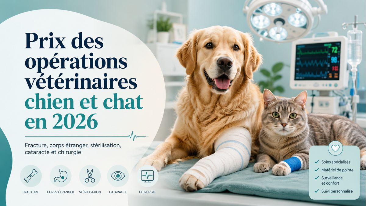 Prix des opérations vétérinaires chien et chat en 2026