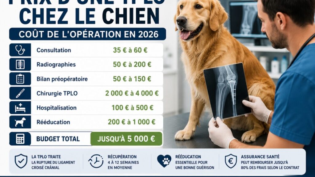 Prix d&rsquo;une TPLO chez le chien : combien coûte cette chirurgie en 2026 ?