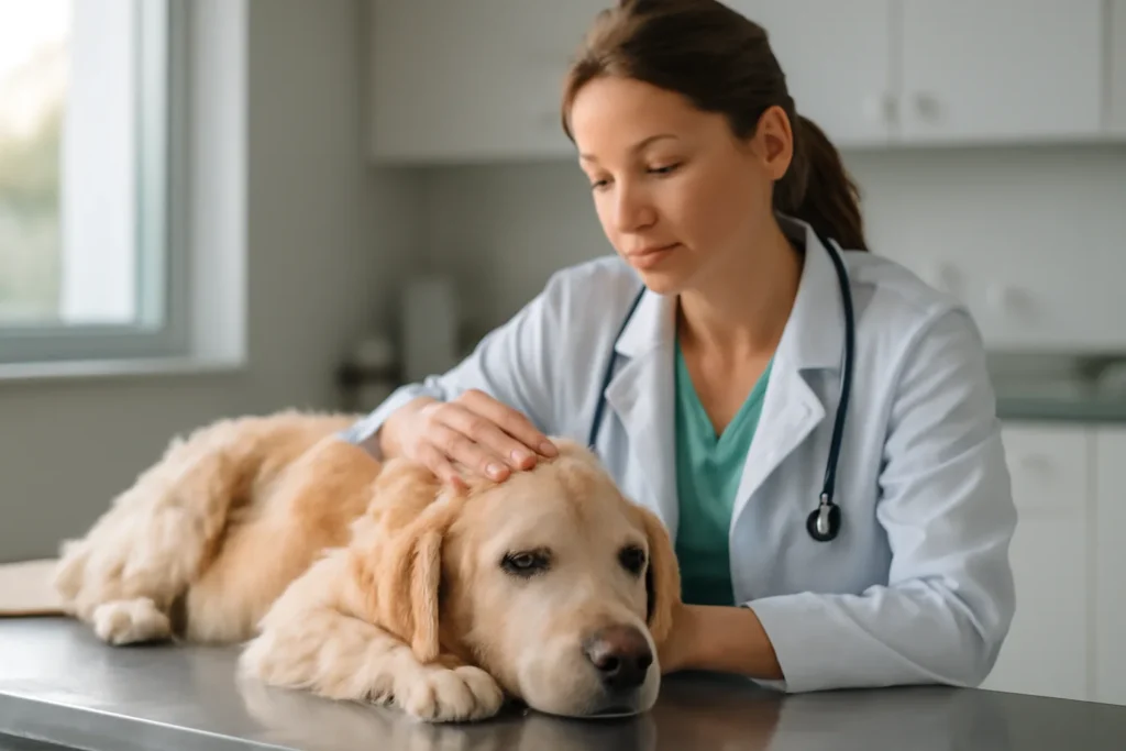 Crémation pour chien — accompagnement calme d’un chien en fin de vie