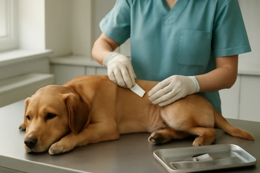Ponction de moelle osseuse chez le chien — préparation d’un prélèvement médullaire en clinique vétérinaire