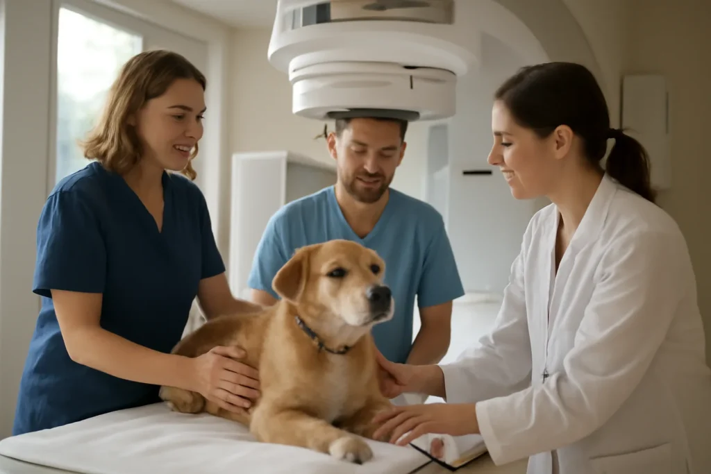Radiothérapie chez le chien — chien pris en charge en oncologie vétérinaire