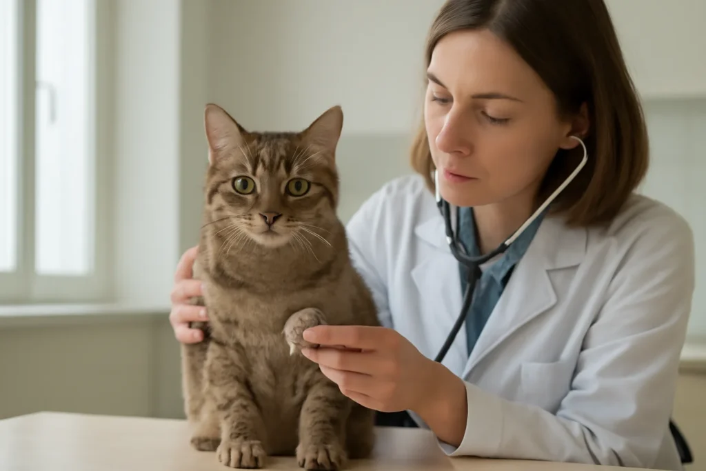 Électrocardiogramme (ECG) chez le chat — auscultation cardiaque d’un chat