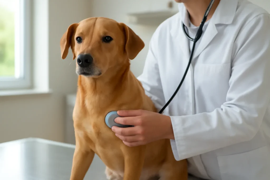 Électrocardiogramme (ECG) chez le chien — auscultation cardiaque d’un chien