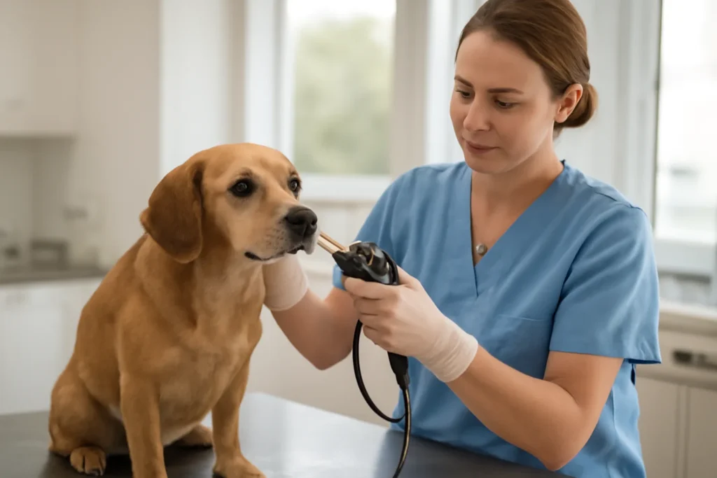 Gastroscopie chez le chien — préparation d’un chien pour une endoscopie vétérinaire