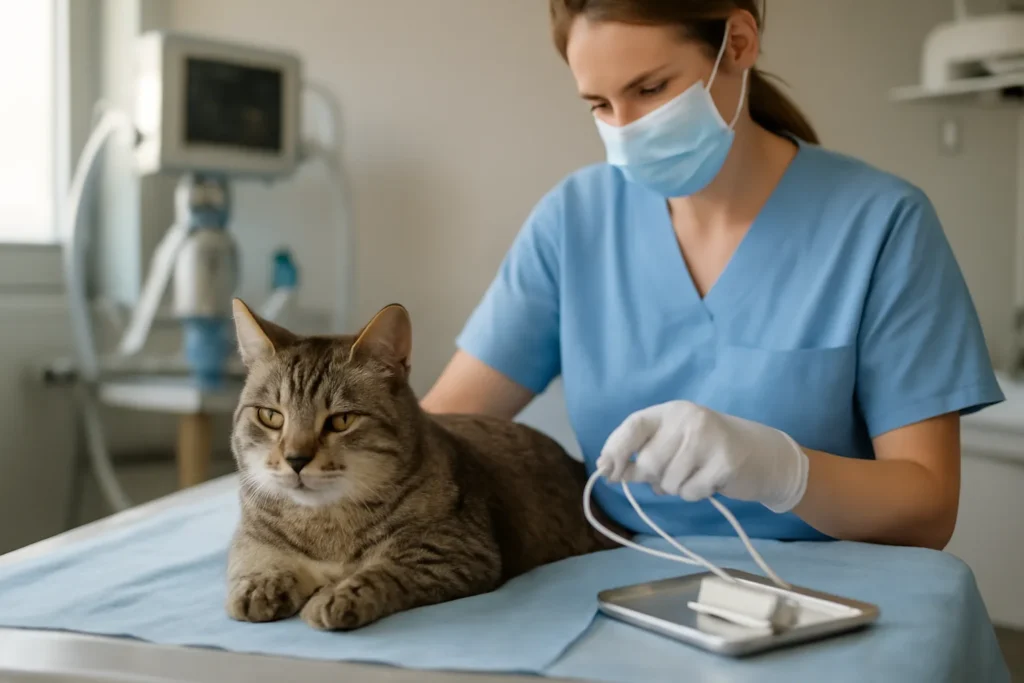 Prix d’une gastroscopie chez le chat en 2026 — préparation et surveillance anesthésique vétérinaire