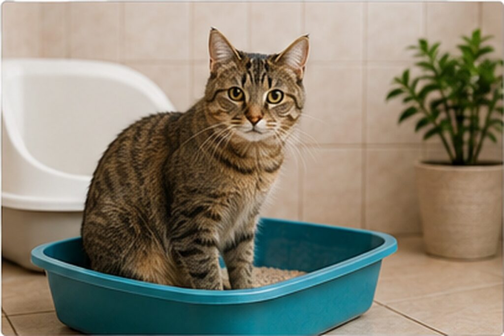 Chat suivi pour une cystite et des troubles urinaires