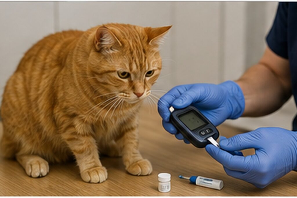Chat accompagné pendant une séance de physiothérapie vétérinaire