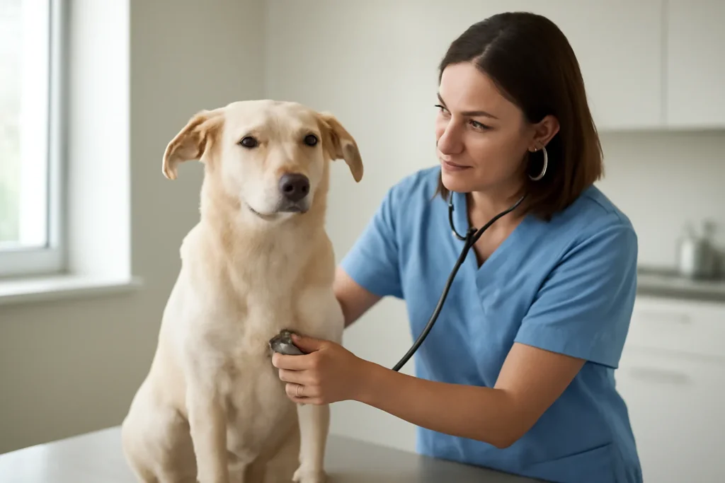 Examen Doppler chez le chien : prix 2026 — examen cardiologique vétérinaire