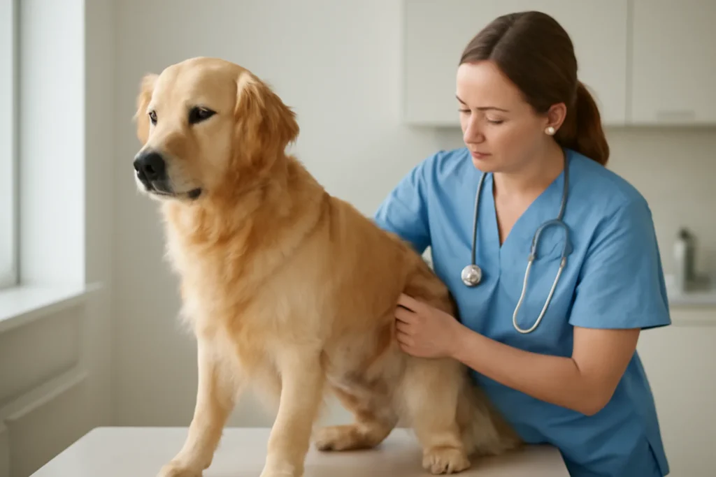 Traitement d’une cystite chez le chien — examen de l’appareil urinaire d’un chien