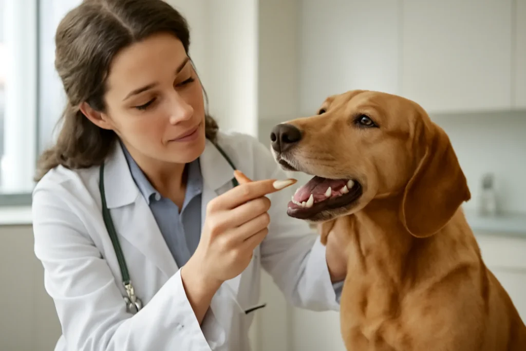 Prix du traitement d’une dent cassée chez le chien en 2026 — examen dentaire vétérinaire