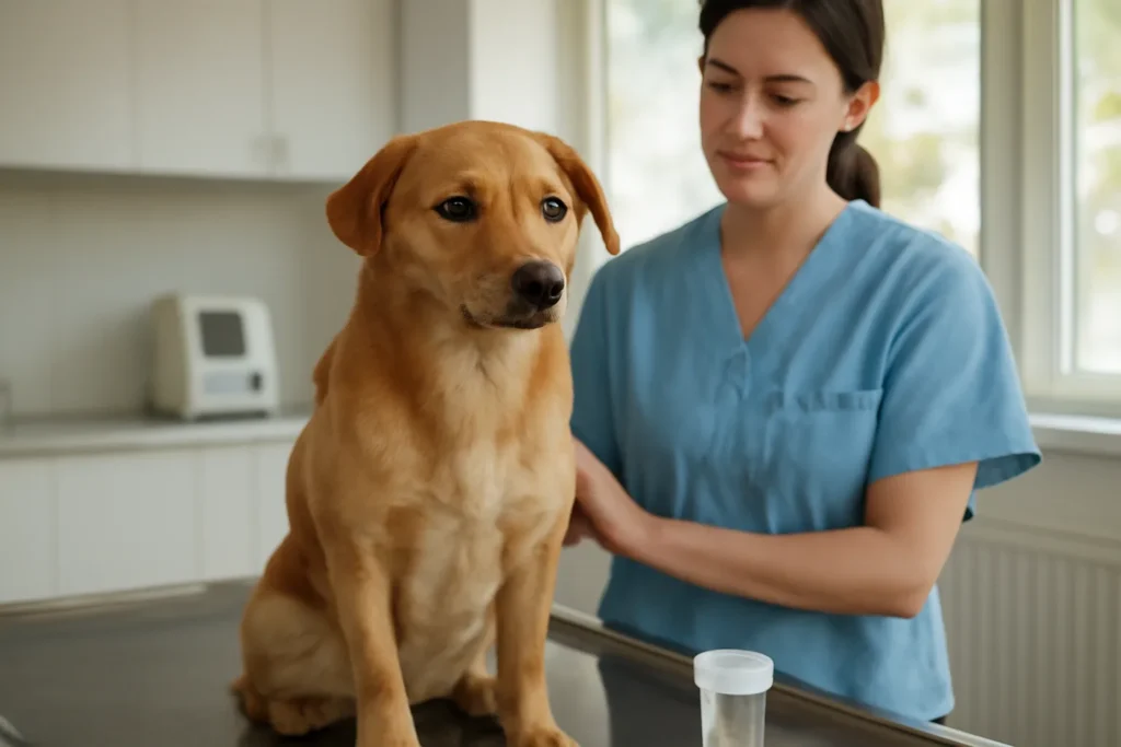 Prix du diagnostic et du traitement de la piroplasmose chez le chien en 2026 — examen ou prélèvement destiné à une analyse vétérinaire