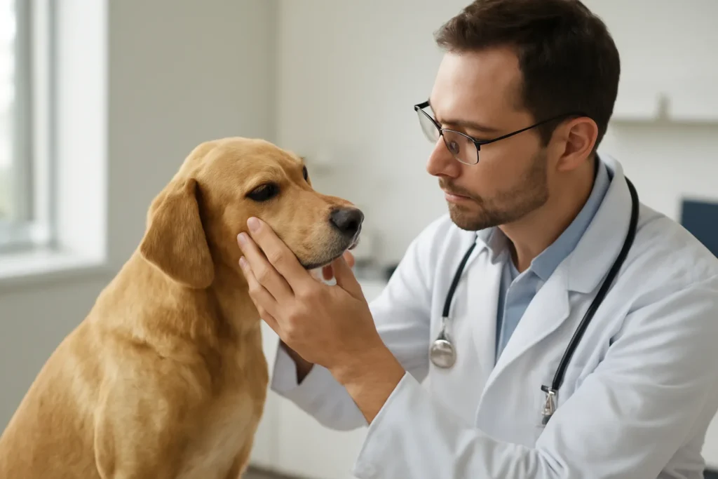 Opération de l’entropion chez le chien — examen non invasif des paupières d’un chien
